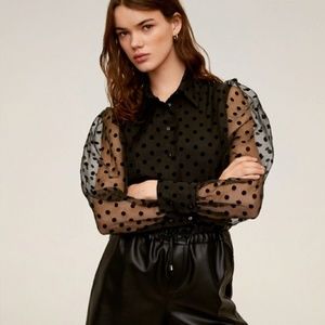 H&M polka dot organza top $10 Excellent C.